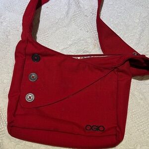 OGIO Red Crossbody Sling Bag with Accent Buttons